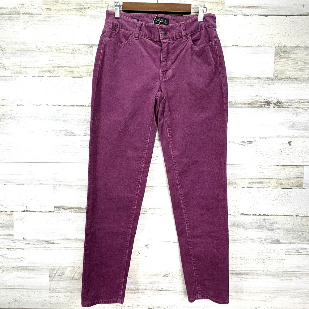 Talbots Womens Purple Corduroy Boyfriend Flawless 5 Pocket Jeans Pants Size 2